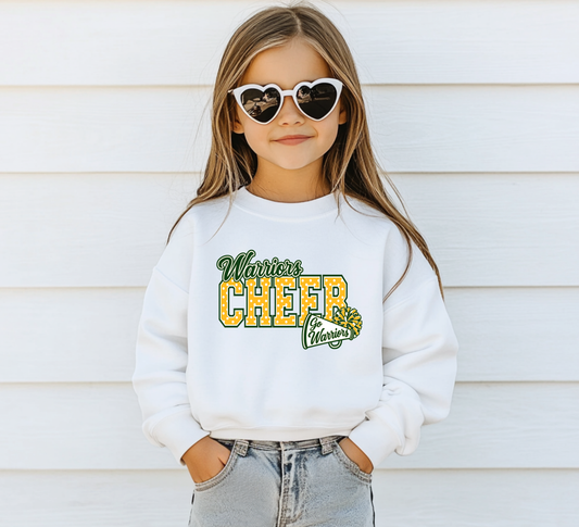 Warriors Cheer Polka Dots - Youth Crew Sweatshirt