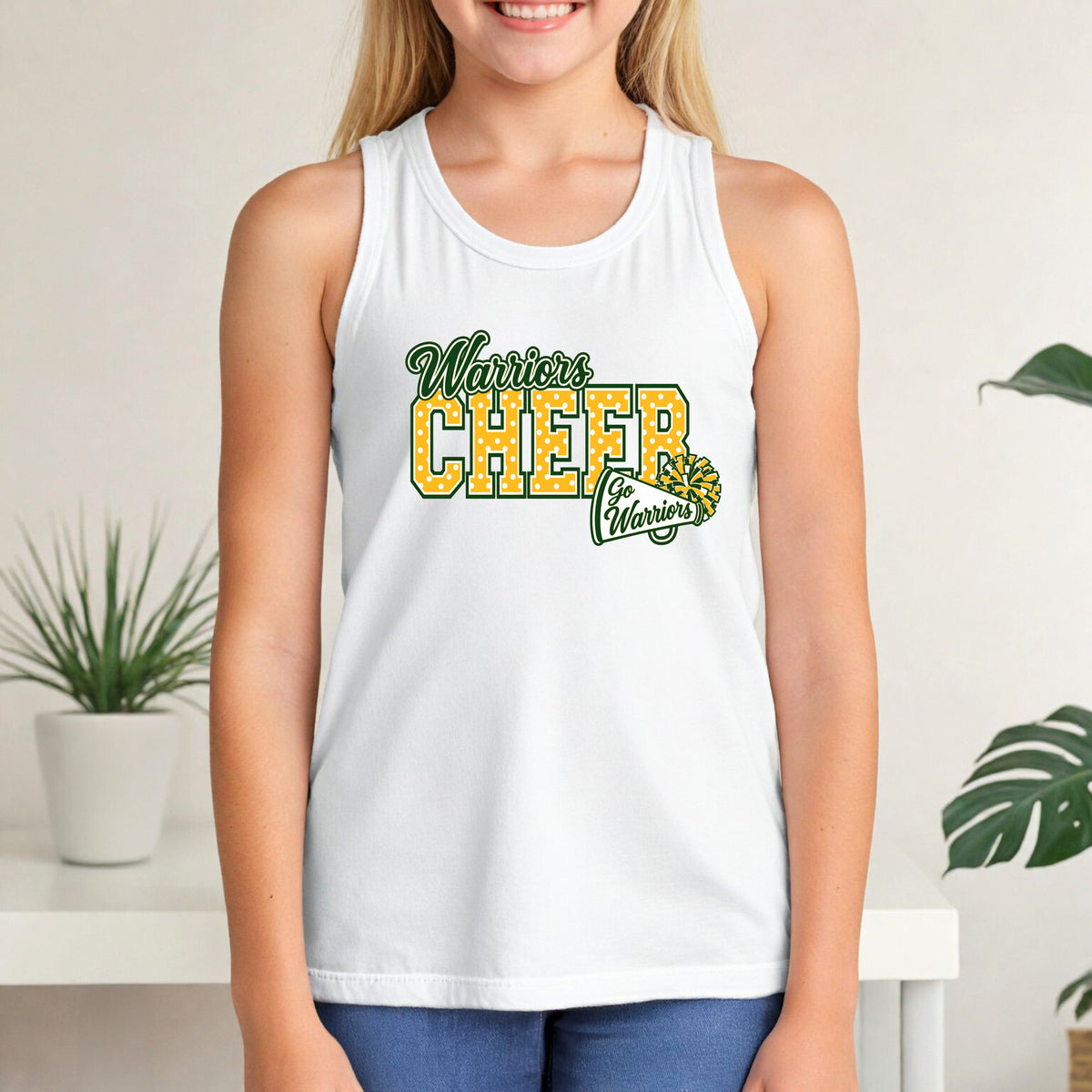 Warriors Cheer Polka Dots - Youth Tank
