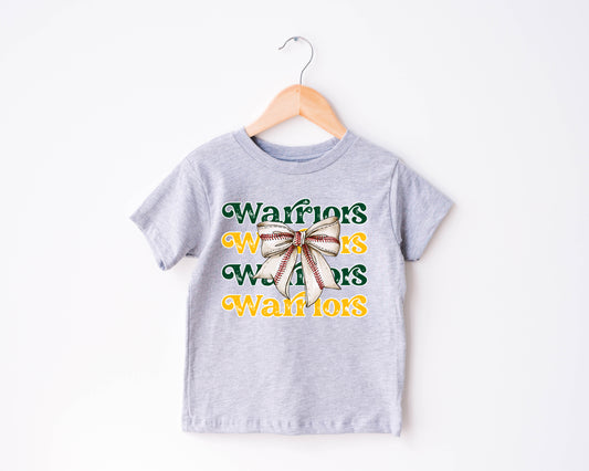 Warriors Coquette Baseball Bow - Toddler T-Shirt