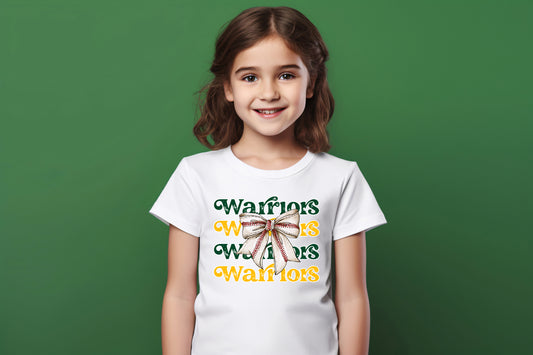 Warriors Coquette Baseball Bow - Youth T-Shirt