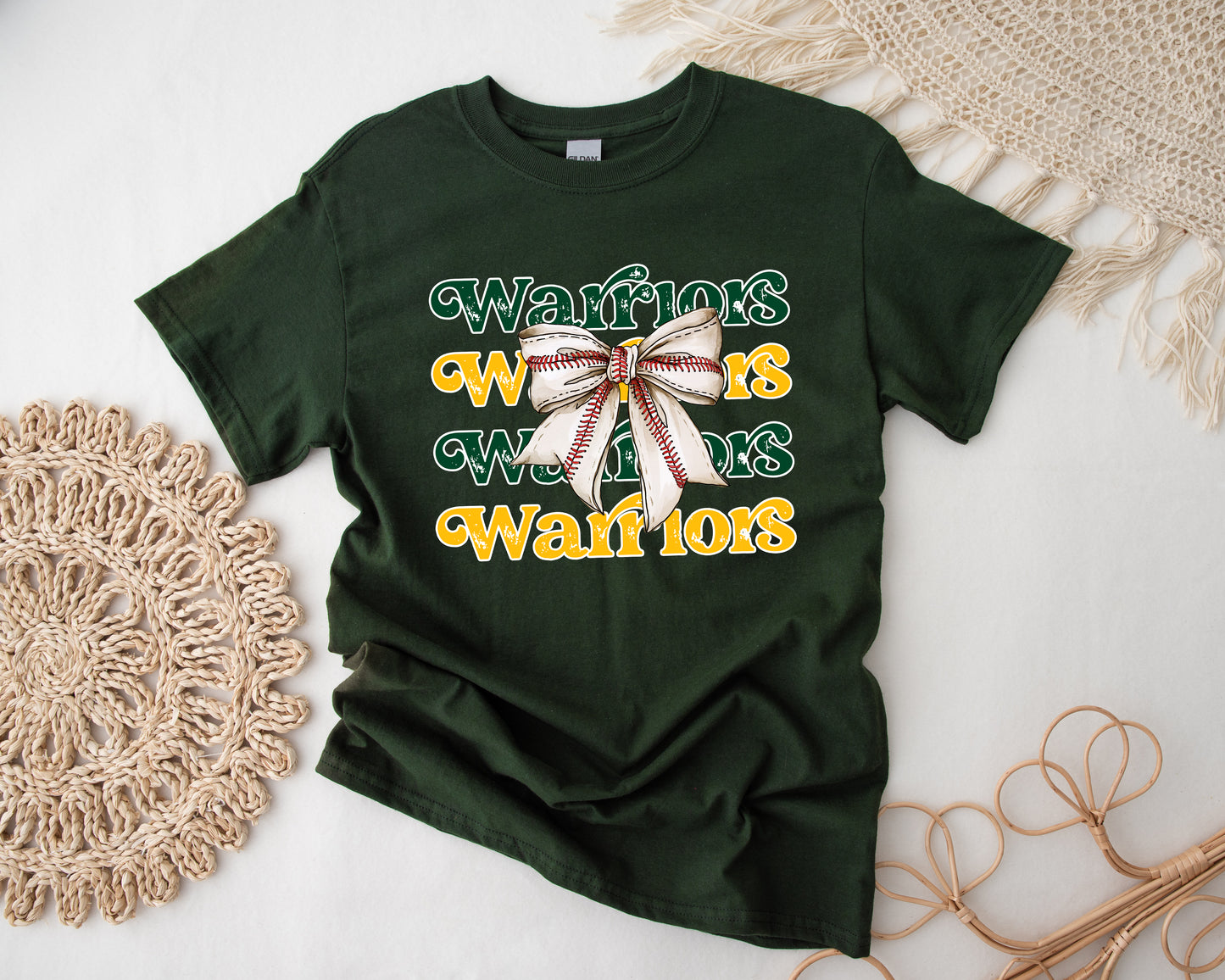 Warriors Coquette Baseball Bow - Adult Unisex T-Shirt