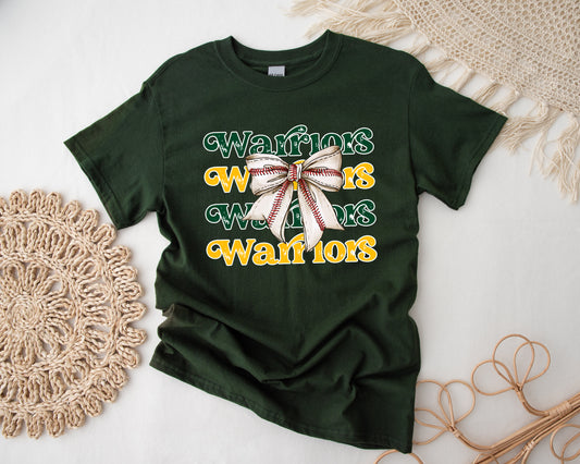 Warriors Coquette Baseball Bow - Adult Unisex T-Shirt