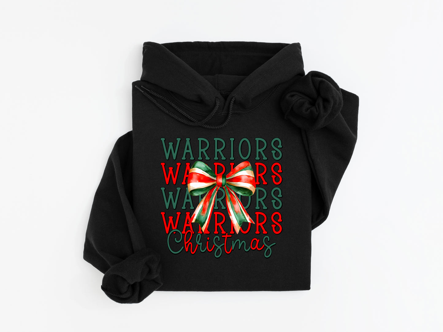 Warriors Christmas Coquette Bow - Adult Hoodie