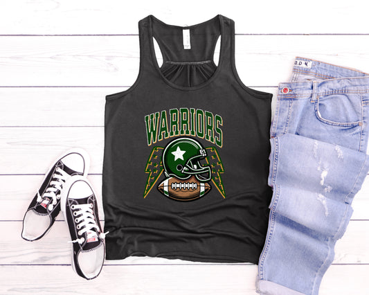 Warriors Football Retro Distressed - Flowy Tank