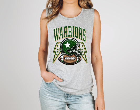 Warriors Football Retro Distressed - Muscle Tank