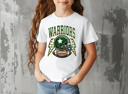 Warriors Football Retro Distressed - Youth T-Shirt