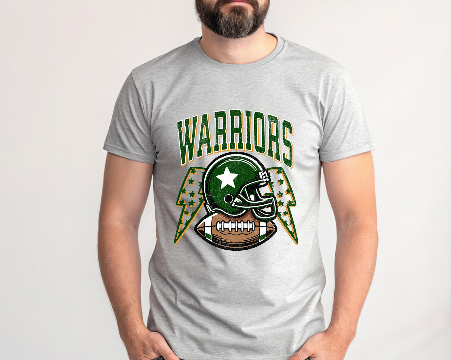 Warriors Football Retro Distressed - Adult Unisex T-Shirt