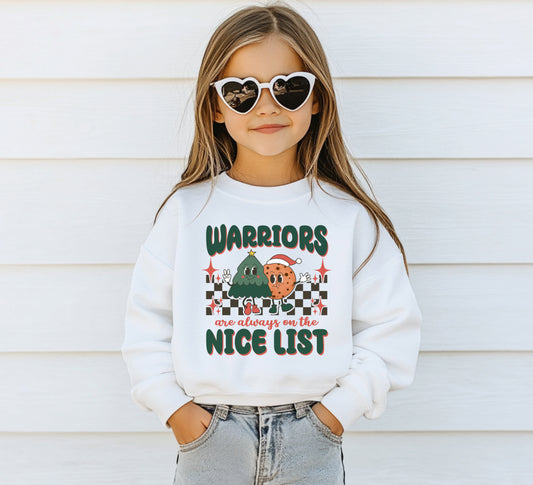 Warriors Nice List - Youth Crew Sweatshirt