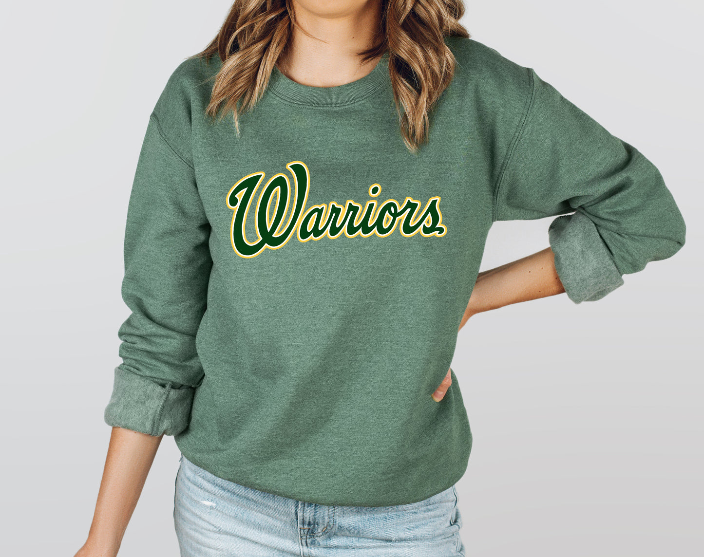 Warriors Script - Adult Crew Sweatshirt