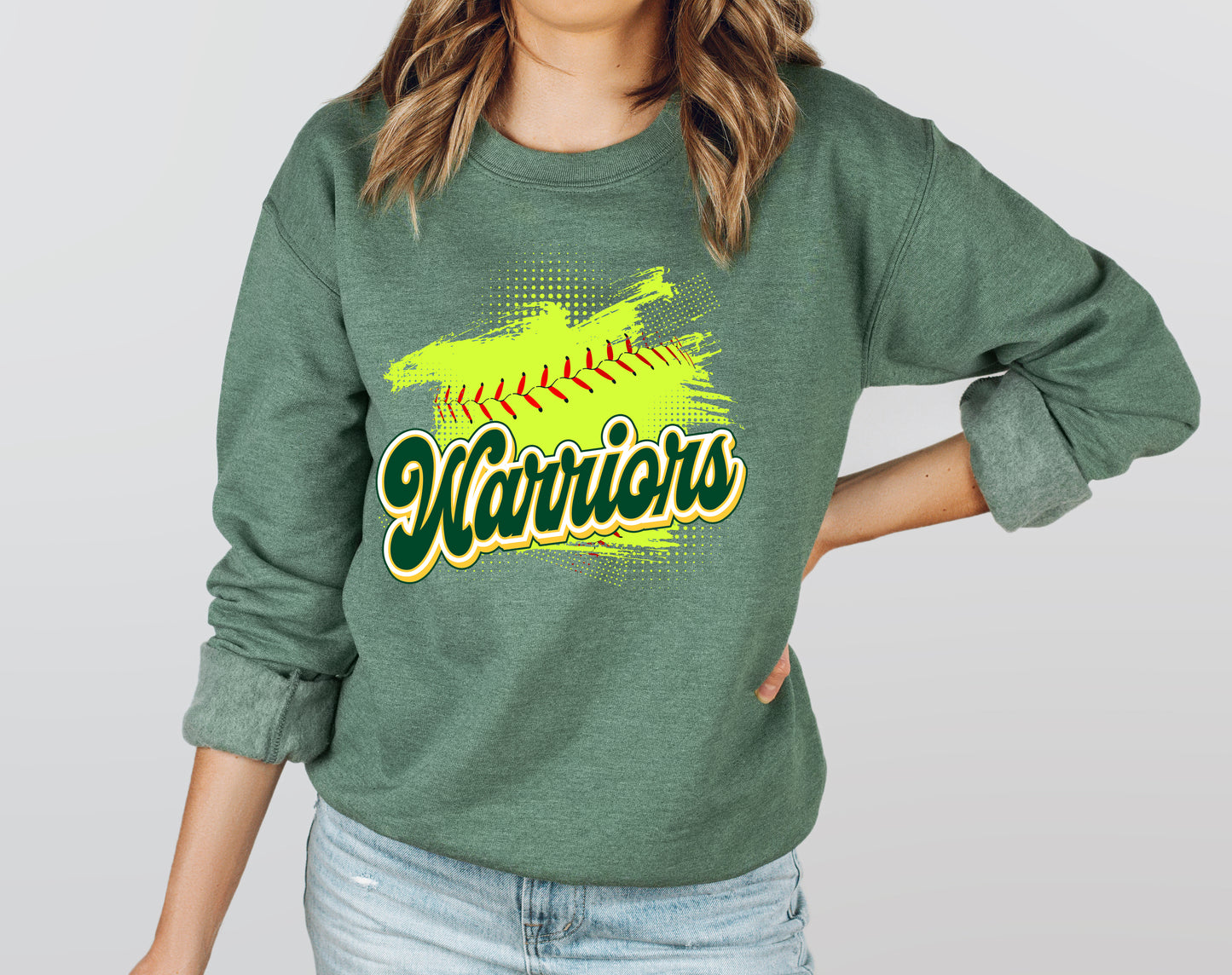 Warriors Softball - Adult Crew Sweatshirt