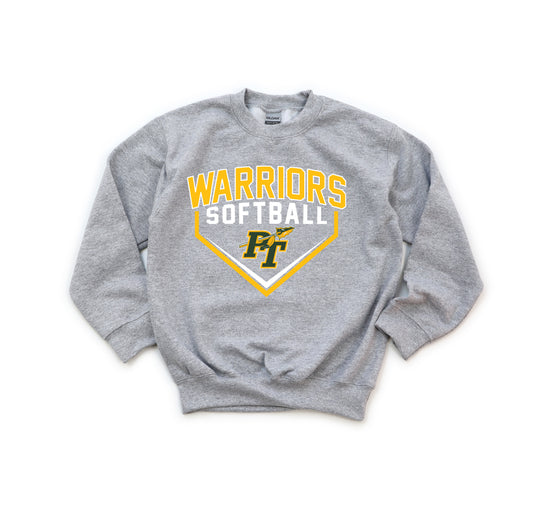 Warriors Softball 2 - Youth Crew Sweatshirt