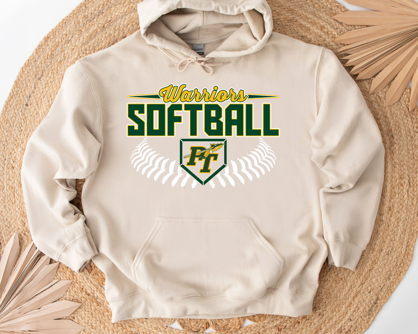 Warriors Softball Stitch - Adult Hoodie