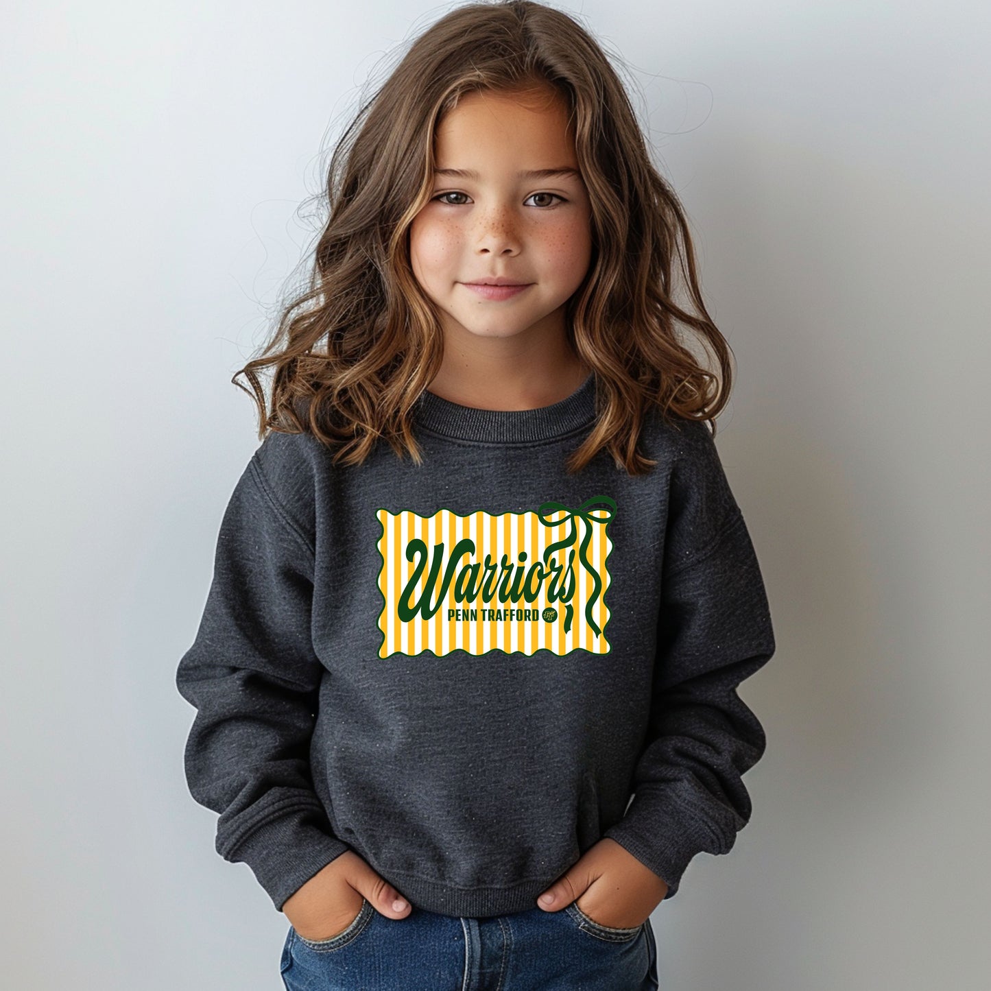 Warriors Stripes - Youth Crew Sweatshirt