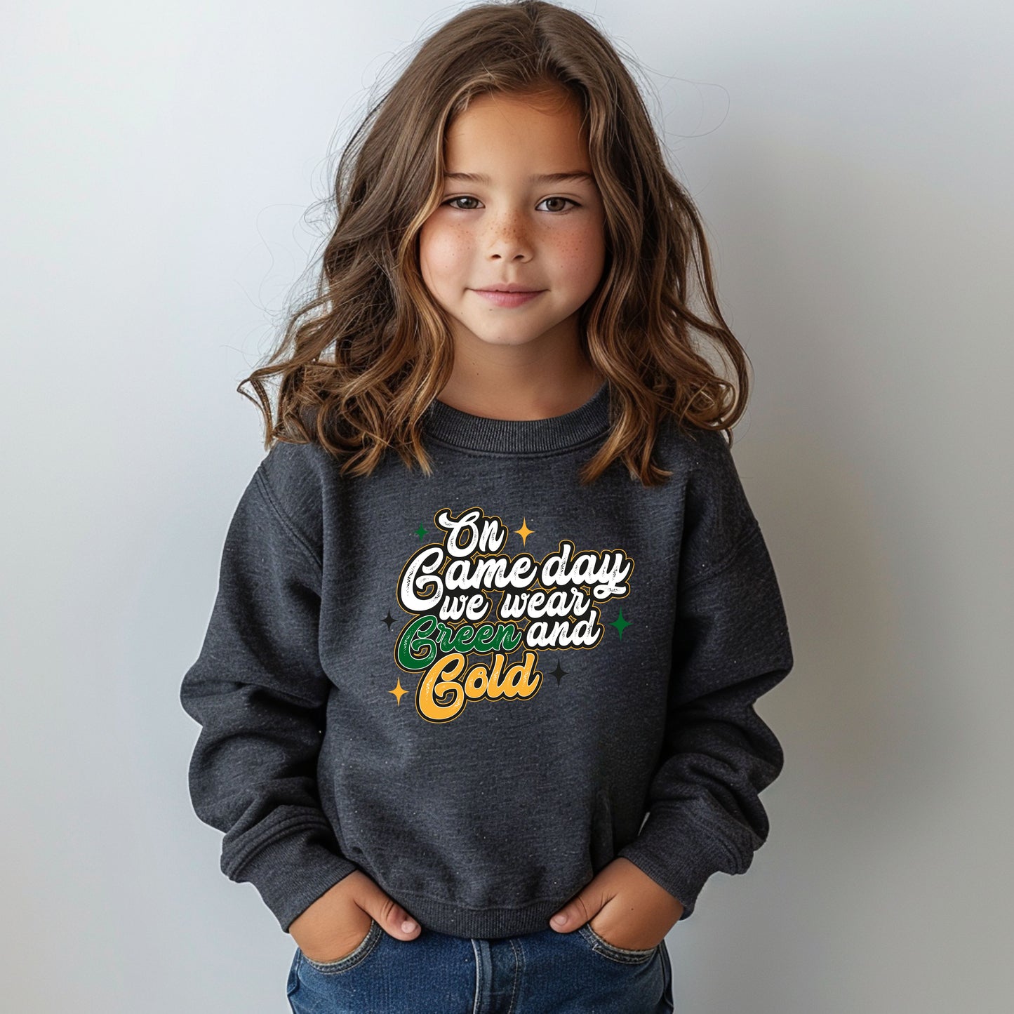 We Wear Green & Gold - Youth Crew Sweatshirt